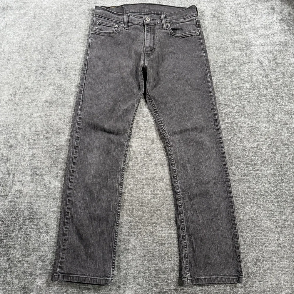 Levis 514 Straight Fit Jeans‎ Men's Size W29 L30 Black Denim Stretch Cotton